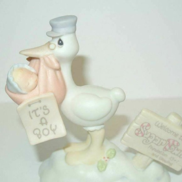 Precious Moments SUGAR TOWN Stork with Baby Sam “I - Picture 9 of 10